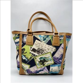 Talbots Travel Canvas Leather Tote Bag Retail $250