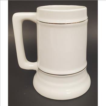 Vintage Medieval Times Beer Stein Ceramic White Mug With Handle