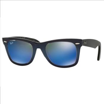 Ray Ban Wayfarer Classic Sunglasses - Black Frame - Blue Lens