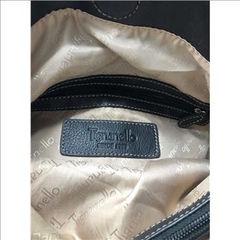 Tignanello Black Pebbled Leather Hobo Shoulder Bag