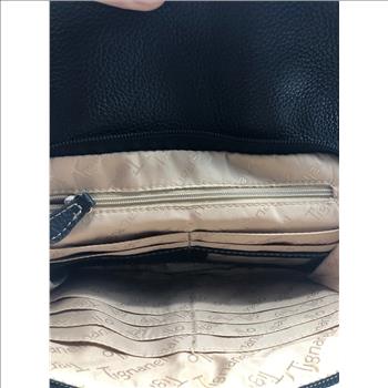 Tignanello Black Pebbled Leather Hobo Shoulder Bag