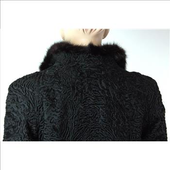 Women's Designer Full Length Persian Lamb Coat with Mink Collar - Size Med - $5,500.00 Value