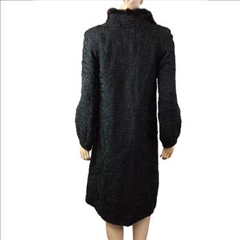 Women's Designer Full Length Persian Lamb Coat with Mink Collar - Size Med - $5,500.00 Value