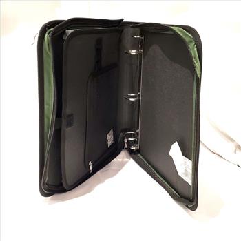 Casemate Full Zip Three Ring Binder With File Storage Green