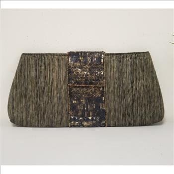 Costa Blanca Spain Metallic Fabric Beaded-Studded-Sequins Embellishment Evening Clutch Bag/Purse