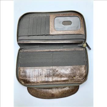 Fossil Brown Leather Wallet with Zipper Compartment