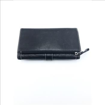 Coach Black Leather Buckle Envelope Wallet Retail $ 295