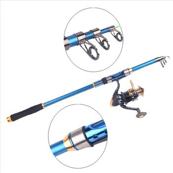 Professional Carbon Fiber Telescope Fishing Rod Travel Sea Spinning Pole 2.1m