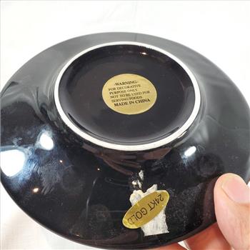 Vintage 24K Gold Plated Ceramic Decorative Plate