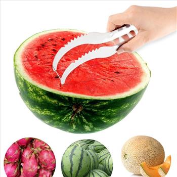 Watermelon Melon Slicer Server Knife Cutter Corer Scoop Stainless Steel Tool