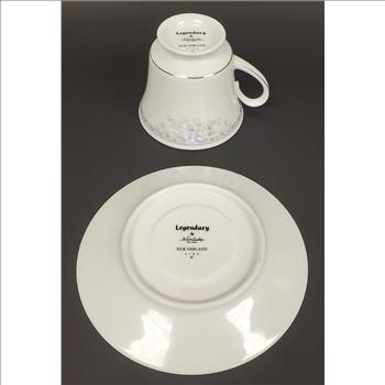 Vintage Noritake Legendary Silk Garland 3792 Bone China Tea Cup and Saucer Sri Lanka