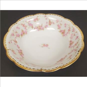 Vintage Schumann Original Bridal Rose Bavaria Germany Porcelain Scalloped Bowl