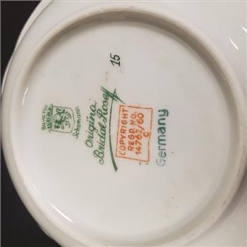 Vintage Schumann Original Bridal Rose Bavaria Germany Porcelain Scalloped Bowl