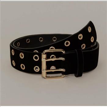 NWT Ladies Faux Leather Velvet  Eyelet Decor Belt 