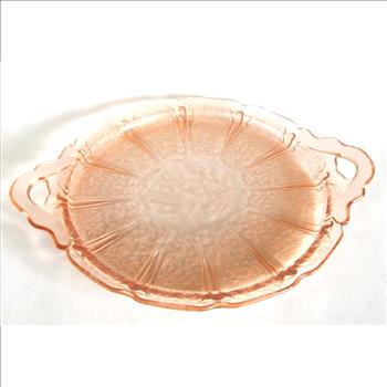 Vintage Pink Depression Glass Cake Plate