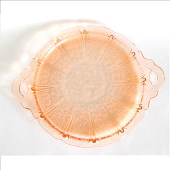 Vintage Pink Depression Glass Cake Plate