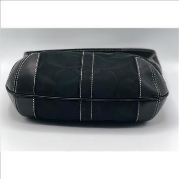 Coach Black Hobo Bag Canvas Leather Jacquard # 11289