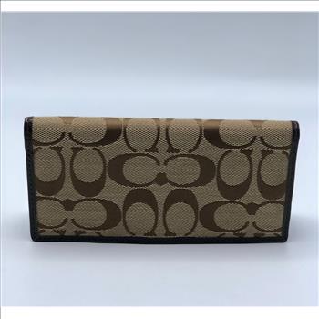 Coach Signature Jacquard Checkbook Wallet