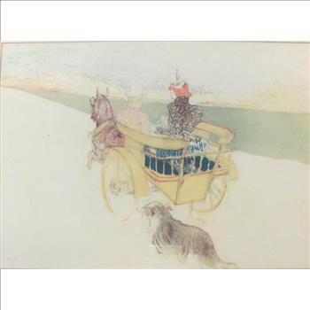 Vintage - H. De Toulouse-Lautrec - Ride into the Country 1897. Lithograph 1946
