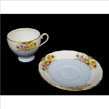 Vintage Wellington English Bone China Tea Cup and Saucer