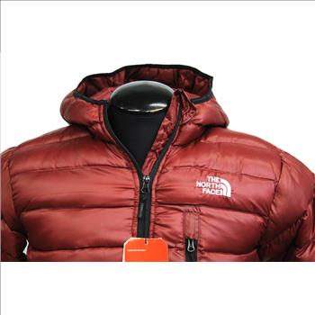 The North Face - Men's Hooded Puffer Jacket - Maroon - Size M