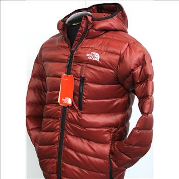 The North Face - Men's Hooded Puffer Jacket - Maroon - Size M