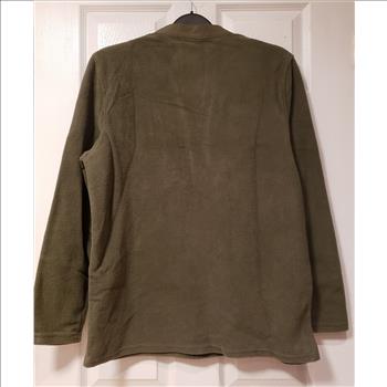 Men's Patriotic V-Neck Army Green Fleece Sweatshirt Sz Large