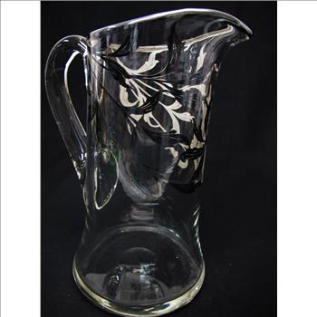 Hand Blown Art Nouveau Water Jug