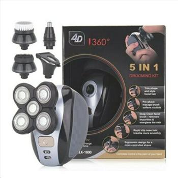 4D I360 Rotary Rechargeable Shaver 5-in-1 Grooming Kit LK-1800