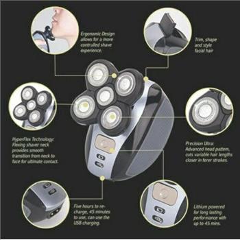 4D I360 Rotary Rechargeable Shaver 5-in-1 Grooming Kit LK-1800