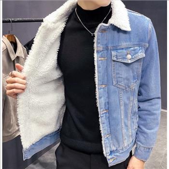 NWT, Men Blue Denim Jacket Fleece Size XXL