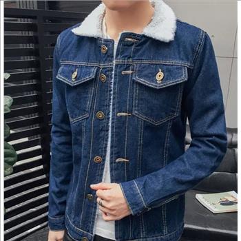 NWT, Men Blue Denim Jacket Fleece Size XXL