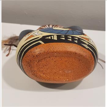 Native American Hand Painted Feather Decor Double Spout Ceramic Wedding Vase