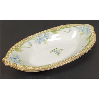 Vintage Hand Painted Nippon Fine Bone China Oval Dish 7.5
