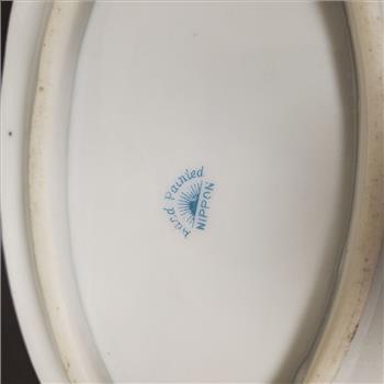 Vintage Hand Painted Nippon Fine Bone China Oval Dish 7.5