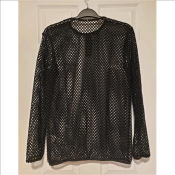 NWT Men's Long Sleeve Mesh Fishnet Fitted Muscle Top Sz Large