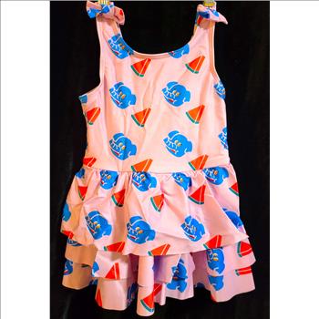 NWT Girls Swimsuit Hawaiian Print Pattern Size 4-6Y