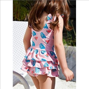 NWT Girls Swimsuit Hawaiian Print Pattern Size 4-6Y