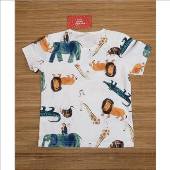 PatPat Made in China NWT Safari Animal Print Toddler's Round Neck T-Shirt Sz 3-4Y