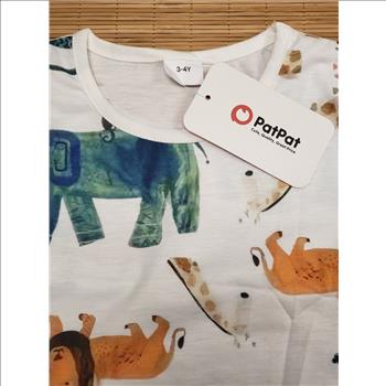PatPat Made in China NWT Safari Animal Print Toddler's Round Neck T-Shirt Sz 3-4Y