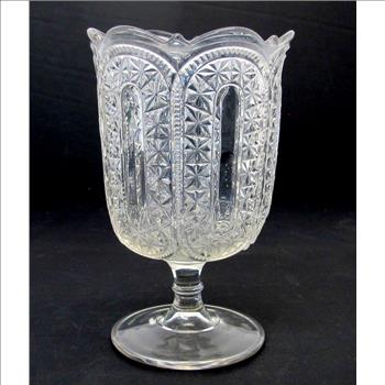 Antique Pressed Glass Pedestal Candy Dish-Circa 1910's