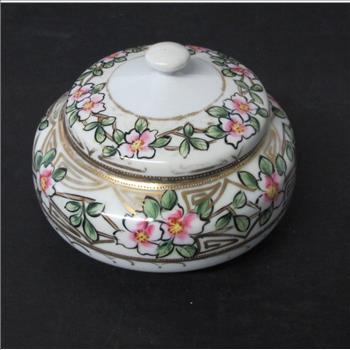 Vintage Hand Painted Nippon Covered Trinket Box