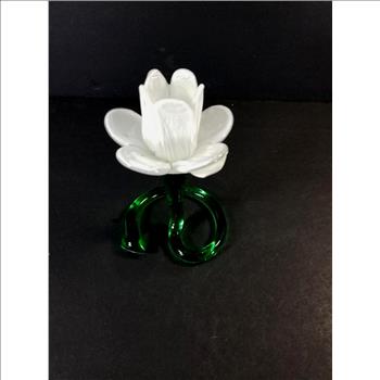 Murano Art Glass Flower Candle Holder Hand Blown