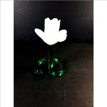 Murano Art Glass Flower Candle Holder Hand Blown