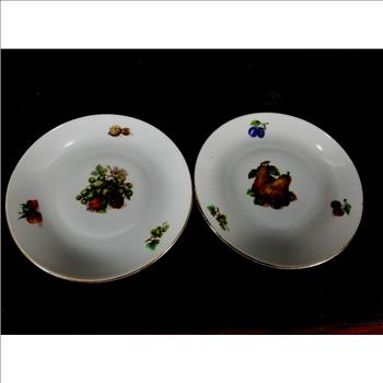 Two Kahla German Plates Hand Painted Fruit