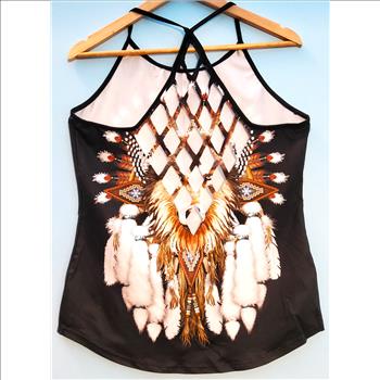 New, Women Native American Wolf Camisole Tank Top SIze Large