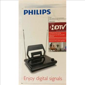 Philips Digital TV Indoor Antenna SDV2210/27 Optimized HDTV UHF, VHF, FM