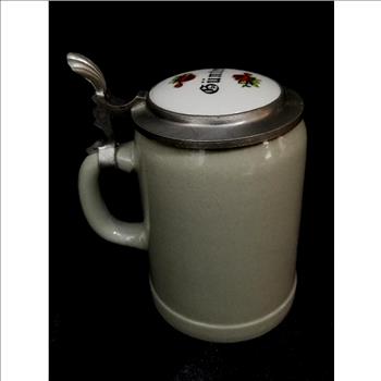 Vintage W German Stoneware Beer Stein Giinter With Rein Zinn Lid