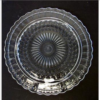 Vintage 3 Footed Depression Glass Cake Plate