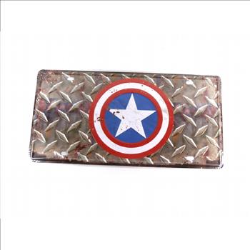 Captain America Metal License Plate